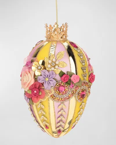 Mark Roberts Faberge Jewel Yellow & Lavender Easter Egg In Multi