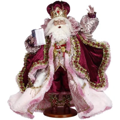 Mark Roberts Fairytale Santa - 26 Inches In Pink;gold;red