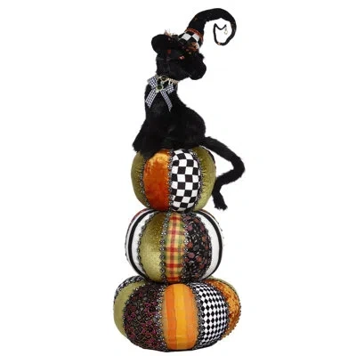 Mark Roberts Fall Harvest Cat On Pumpkin Figurine