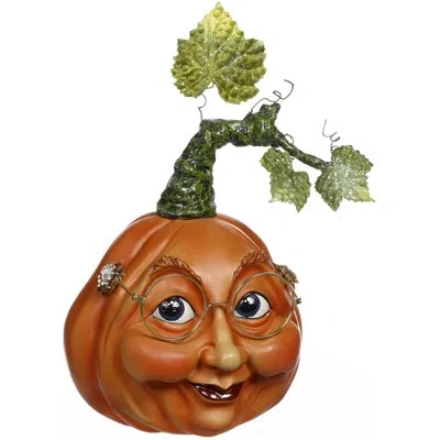 Mark Roberts Fall Inspired Pumpkin Head Decorative Accent In Orange,green