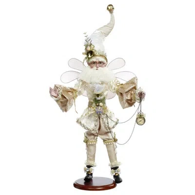Mark Roberts Father Time Fairy On Base - 20 Inches In Gold;ivory;brown;white;green