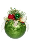 Mark Roberts Floral Jeweled Ornament, Frosted, Dark Green In Green