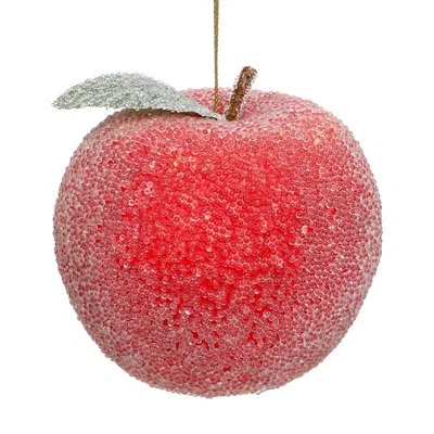 Mark Roberts Frosted Apple Ornament , Box Of 6 - 3 Inches In Red
