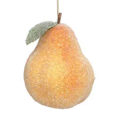 Mark Roberts Frosted Pear Ornament , Box Of 6 - 4 Inches In Yellow