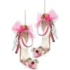 Mark Roberts Fuschia Shoe With Ribbon And Diamond Ornament, Set Of 2 In Pink