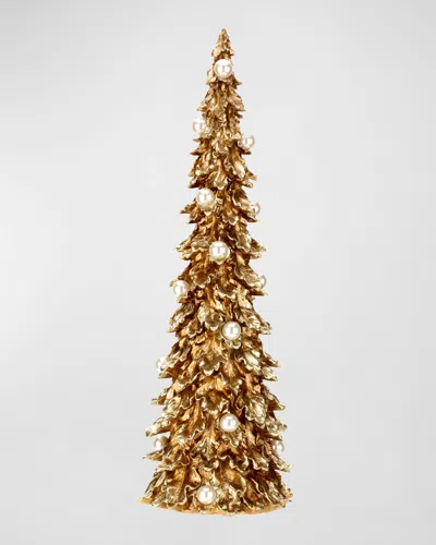 Mark Roberts Gilded Pearl Christmas Tree, Large In Gold