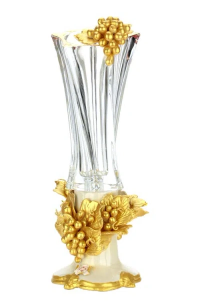 Mark Roberts Gilded Stately Vase In White