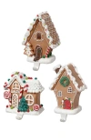 Mark Roberts Gingerbread House Stocking Holder, Set Of 3 In Multi