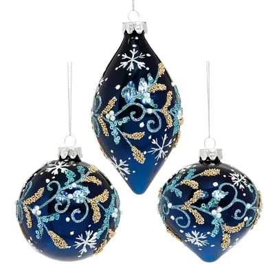 Mark Roberts Glass Glitter Snowflake Ornaments, Set Of 12