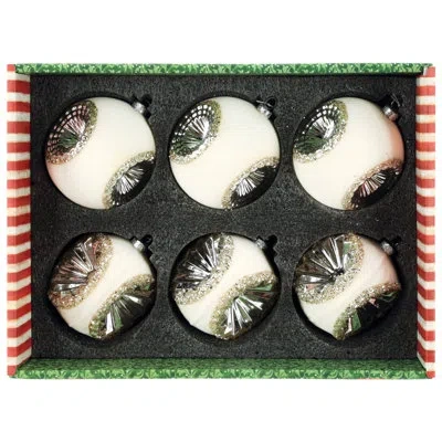 Mark Roberts Glitter Fan Ornament, Box Of 6 - 4 Inches In Neutral
