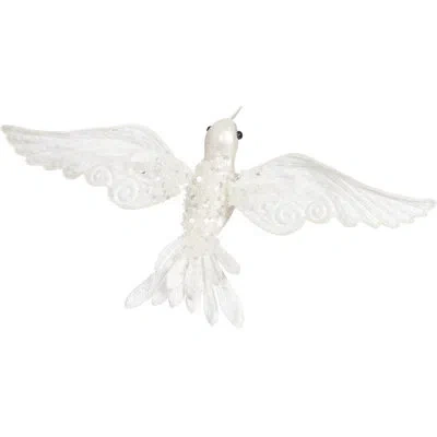 Mark Roberts Glitter Hummingbird Clip - 9 X 25 Inches Set Of 12 In White,silver