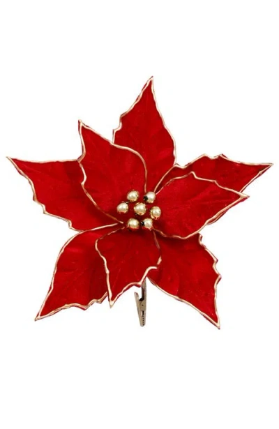 Mark Roberts Glitter Poinsettia, Box Of 12 In Red