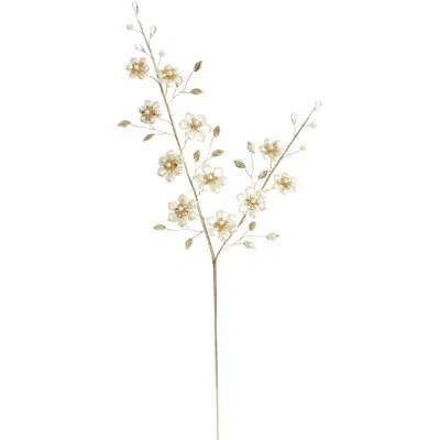 Mark Roberts Gloden Blossom Spray- 29 Inches Set Of 6 In White;gold