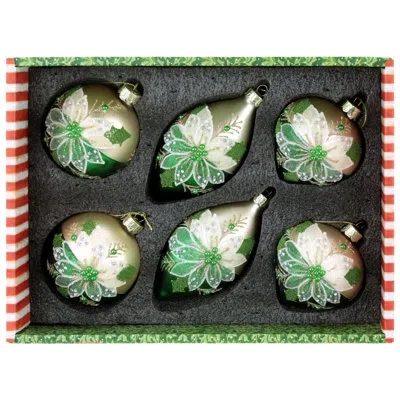Mark Roberts Graceful Bloom Ornament, Box Of 6- 3-4 Inches In Multi