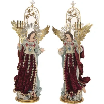 Mark Roberts Grand Angel With Creche In Gold,blue,red,silver