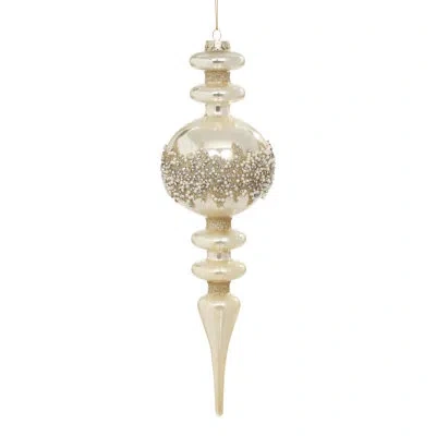 Mark Roberts Grand Sparkling Finial - 12 Inches Set Of 4 In Gold;silver;ivory
