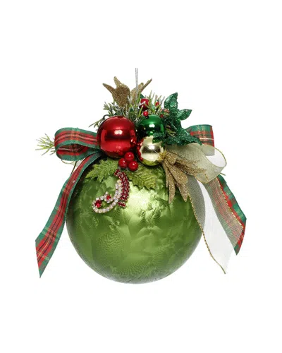 Mark Roberts Handmade Floral Jewel Ball Ornament In Multi