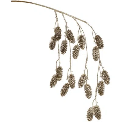 Mark Roberts Hanging Glitter Cone Spray -  44 Inches In Brown