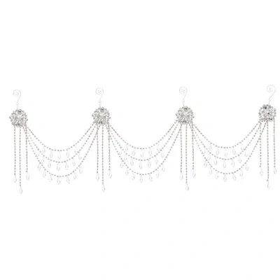 Mark Roberts Hanging Jeweled Garland - 28 Inches In Silver;clear