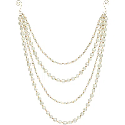 Mark Roberts Hanging Pearl Swag, Set Of 6 In White