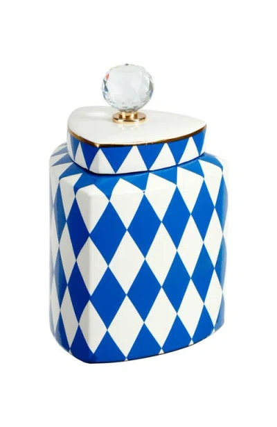 Mark Roberts Harlequin Jar With Lid, Small In Blue
