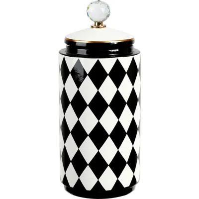 Mark Roberts Harlequin Urn With Lid, Large In Black