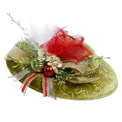 Mark Roberts Hat Ornament, Green - 11 X 11.5 Inches In Green;red;gold