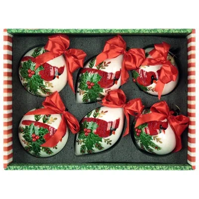 Mark Roberts Holiday Cardinal Ornament, Box Of 6- 4-5 Inches In Red
