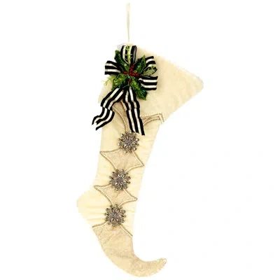 Mark Roberts Holiday Snowflake Stocking - 24 X 9 Inches In Multi