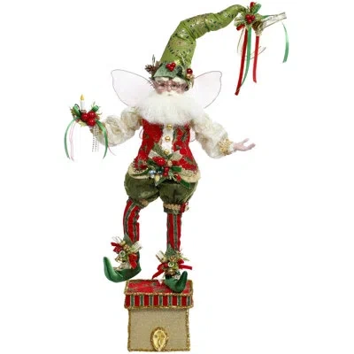 Mark Roberts Holly And Ivy Fairy Stocking Holder - 21 Inches In Green;red;gold;ivory