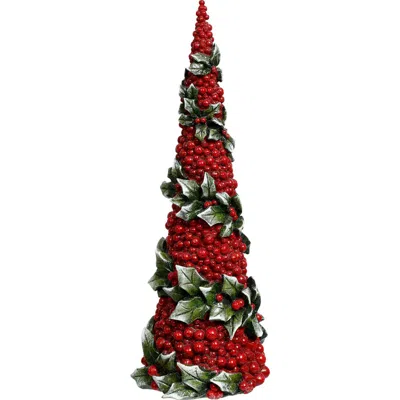 Mark Roberts Holly Berry Cone Tree In Red