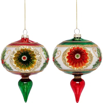 Mark Roberts Holly Berry Finial Ornament, Set Of 6 In Red