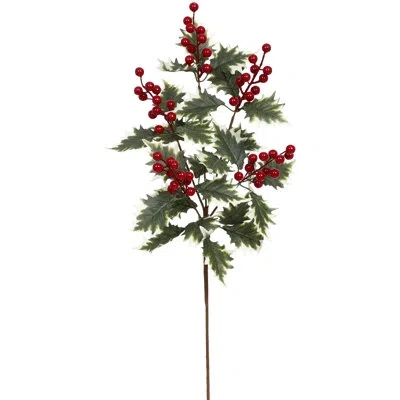 Mark Roberts Holly Berry Pine Spray - 27.5 Inches In Red