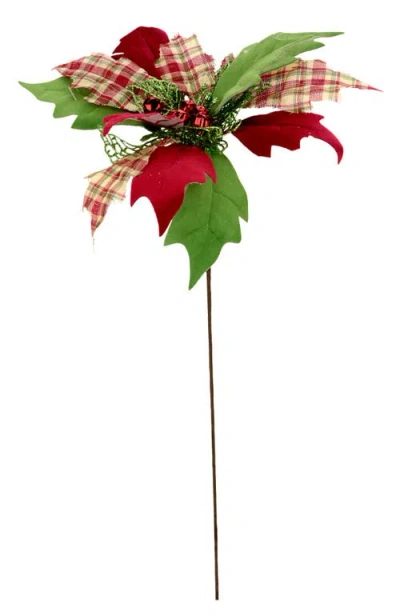 Mark Roberts Holly Berry Poinsettia Pick, Set Of 12 In Multi