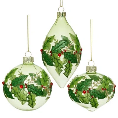 Mark Roberts Holly Celebrate Ornament, Box Of 6- 3-4 Inches In Green