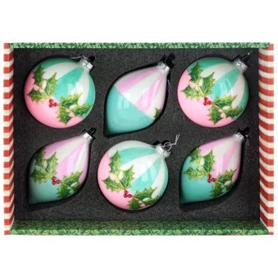Mark Roberts Hollyberry Jeweled Ornament, Box Of 6 - 4 Inches In Multi