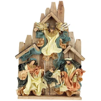Mark Roberts Holy Family With Angel - 17.5 Inches In Multi