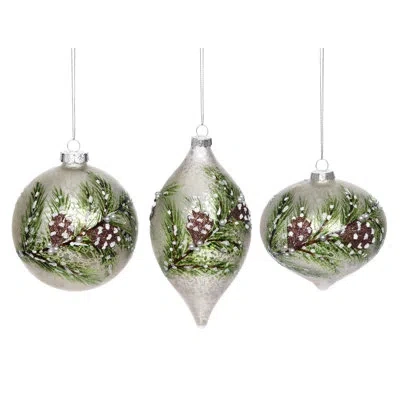 Mark Roberts Iced Pinecone, Assortment Of 3 - 4 Inches In Green