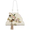 Mark Roberts Ivory Bag, Pearl Ornament In White