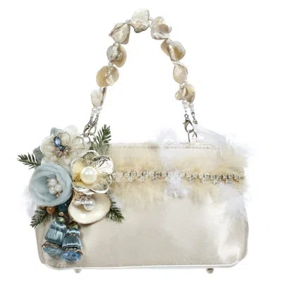 Mark Roberts Ivory Bag With Handle Ornament - 6 X 4 Inches In Blue;white;gold;silver;beige