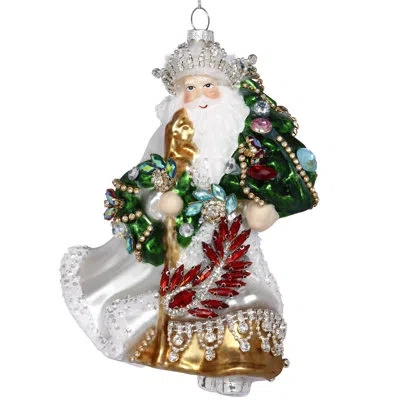 Mark Roberts Jewel And Gem Santa Hanging Figurine Ornament Set
