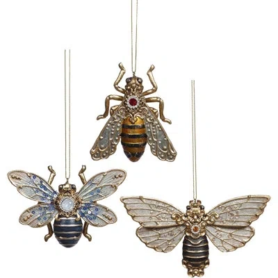 Mark Roberts Jewel Bee Ornament - 3 Inches Set Of 6 In Metallic