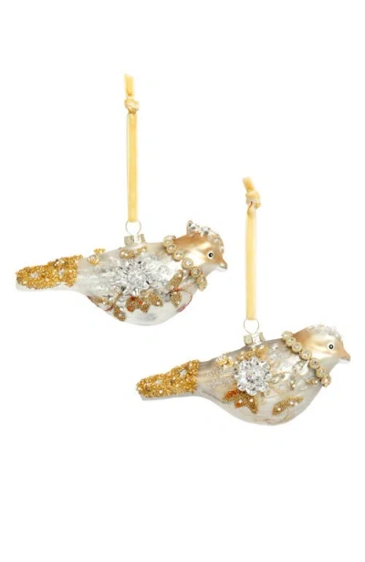 Mark Roberts Jewel Bird Ornament, Set Of 6 In Gold