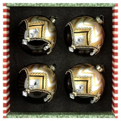 Mark Roberts Jeweled Chevron Ornament, Box Of 4 - 4.5 Inches In Multi