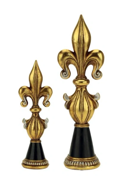 Mark Roberts Jeweled Fleur De Lis Finials, Assortment Of 2 In Gold