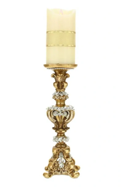 Mark Roberts Jeweled Footed Candleholder In Gold