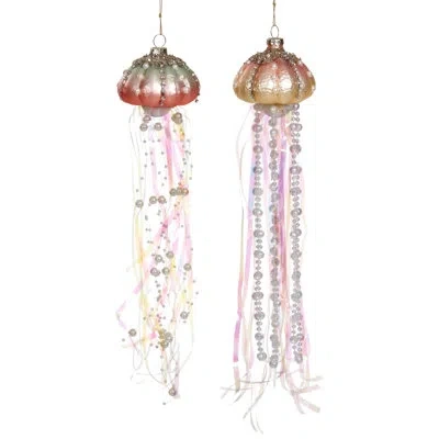 Mark Roberts Jeweled Jelly Fish Ornament - 2.5 Inches Set Of 6 In Multi
