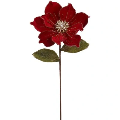 Mark Roberts Jeweled Magnolia Stem-red. Small Set Of 12 - 22 Inches