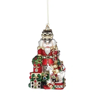 Mark Roberts Jeweled  Nutcracker Ornament, Red And Green - 8 Inches In Multi