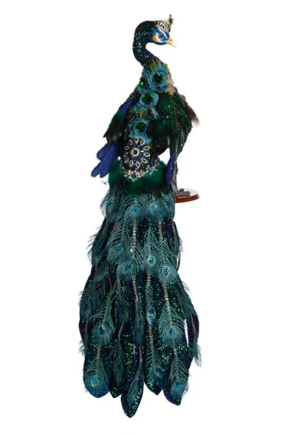 Mark Roberts Jeweled Peacock In Green